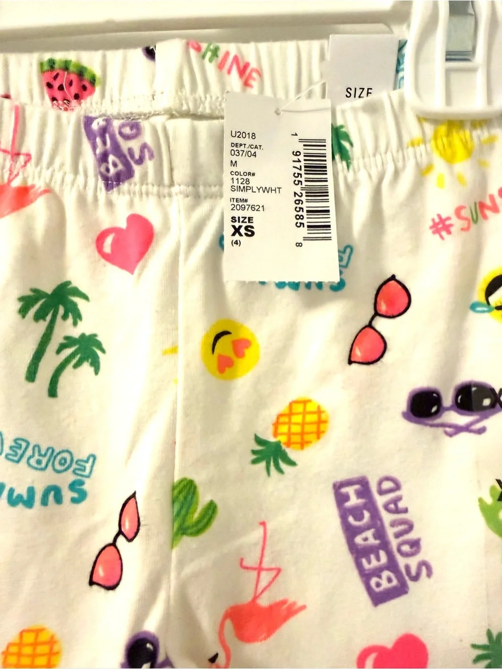 The Children's Place White Shorts with Neon Summer Print